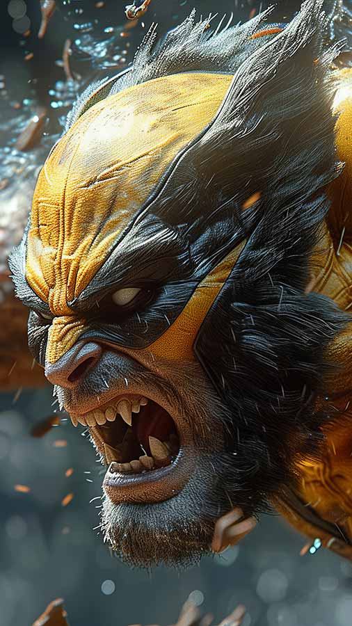 Fond d'écran Wolverine Mode Beast 4K HD gratuit à télécharger pour iPhone, téléphone et mobile