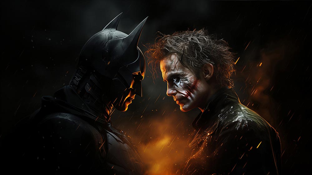 Batman vs Joker fond d'écran 4K HD pour PC de bureau Mac ordinateur portable mobile iPhone téléphone téléchargement gratuit fond d'écran