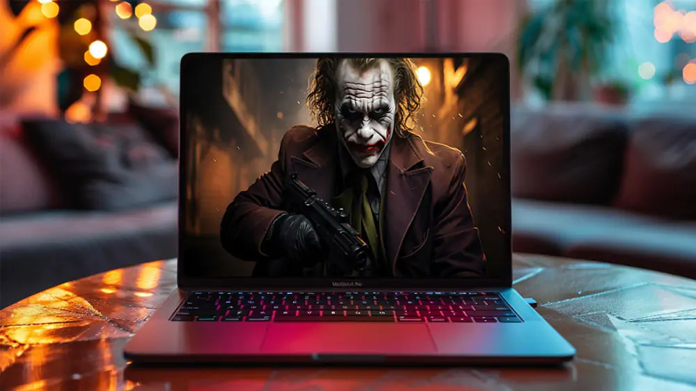 Joker with pistol wallpaper 4K HD for PC Desktop mac laptop mobile iphone Phone free download background