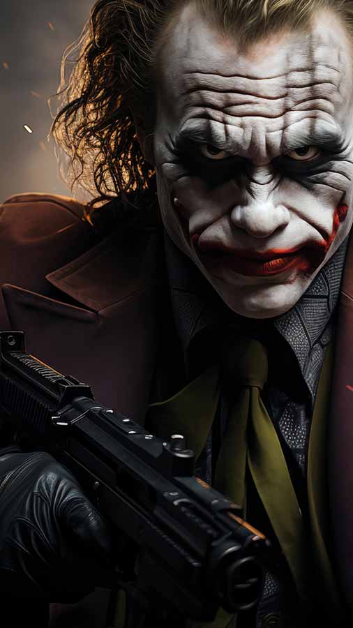 Joker avec pistolet Fond d'écran 4K HD téléchargement gratuit pour téléphone iPhone et mobile