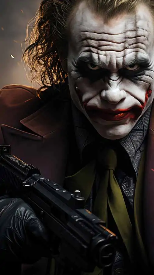 Joker with Pistol Wallpaper 4K HD free download for iphone phone and mobile