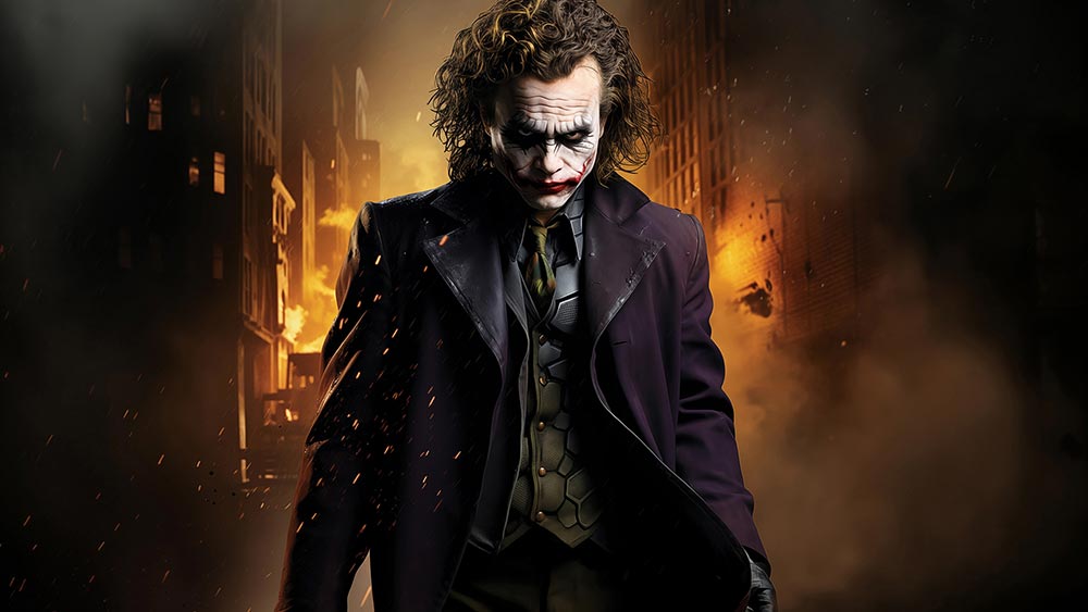 Le Joker regardant le fond d'écran 4K HD pour PC de bureau Mac ordinateur portable mobile iPhone téléphone téléchargement gratuit fond d'écran