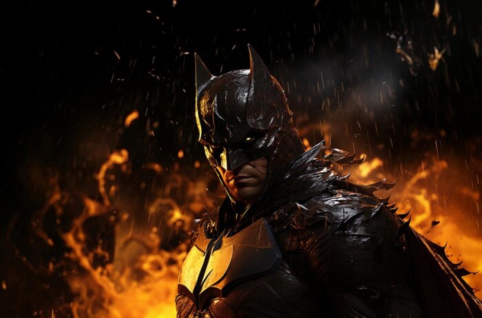 Fond d'écran Batman Pluie et Feu Wolverine 4K HD pour PC Bureau mac portable mobile iPhone téléchargement gratuit arrière-plan ultraHD UHD