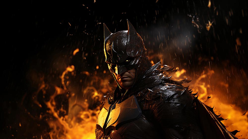 Fond d'écran Batman Pluie et Feu Wolverine 4K HD pour PC Bureau mac portable mobile iPhone téléchargement gratuit arrière-plan ultraHD UHD