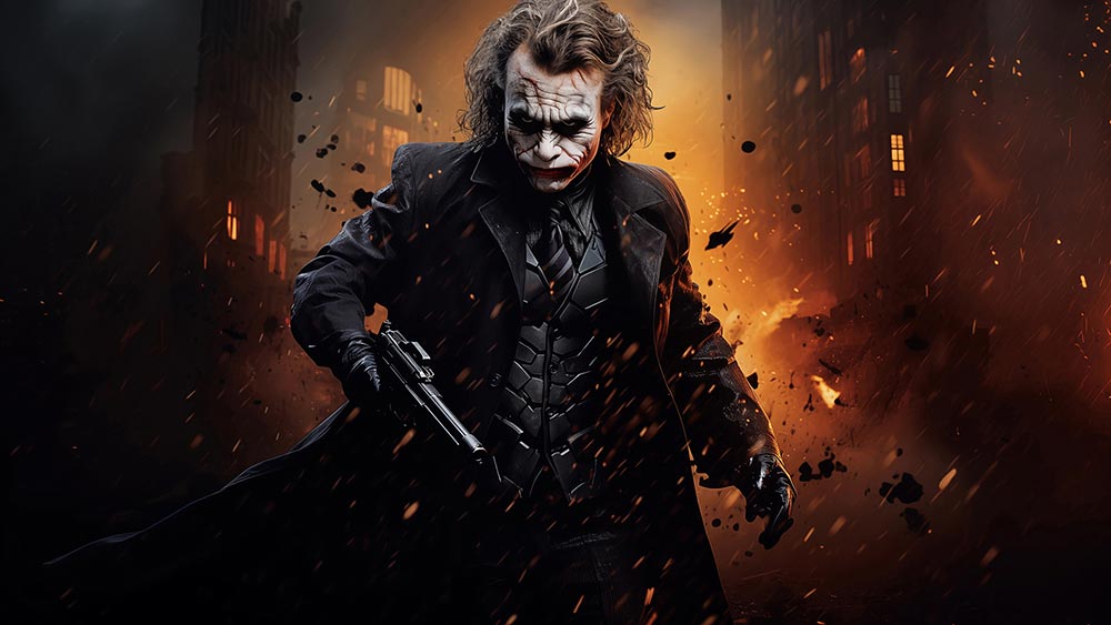 Le Joker à Gotham fond d'écran 4K HD pour PC de bureau Mac ordinateur portable mobile iPhone téléphone téléchargement gratuit fond ultraHD UHD