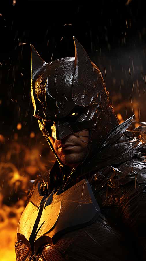 Fond d'écran Batman Pluie et Feu 4K HD à télécharger gratuitement en Ultra HD pour téléphone Android et iPhone