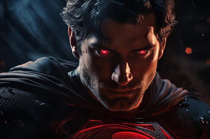 Superman Yeux rouges Fond d'écran 4K HD pour PC de bureau Mac ordinateur portable mobile iPhone Téléphone téléchargement gratuit arrière-plan ultraHD UHD
