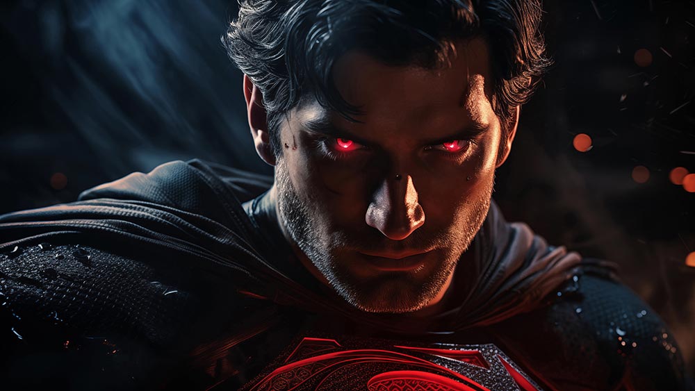 Superman Yeux rouges Fond d'écran 4K HD pour PC de bureau Mac ordinateur portable mobile iPhone Téléphone téléchargement gratuit arrière-plan ultraHD UHD