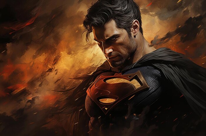 Fond d'écran Peinture Superman 4K HD pour PC Bureau mac portable mobile iPhone téléchargement gratuit arrière-plan ultraHD UHD