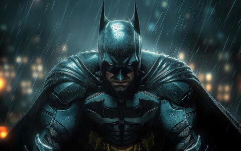 Batman dans la pluie fond d'écran 4K HD pour PC Desktop mac laptop mobile iphone Phone free download background ultraHD UHD