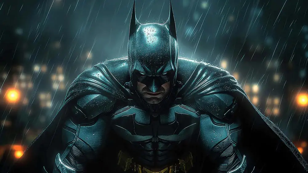 Batman dans la pluie fond d'écran 4K HD pour PC Desktop mac laptop mobile iphone Phone free download background ultraHD UHD