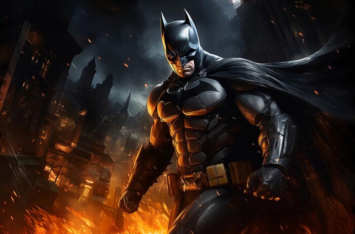 Fond d'écran Batman gardien de Gotham 4K HD Poster pour PC Bureau mac portable mobile iPhone téléphone téléchargement gratuit arrière-plan ultraHD UHD