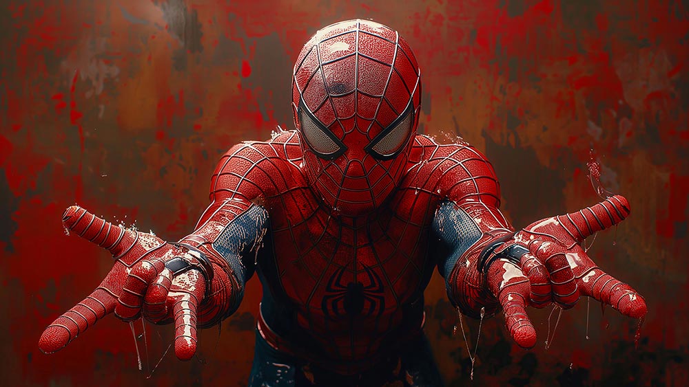 Fond d'écran Art Peinture Spiderman 4K HD Affiche pour PC Bureau mac portable mobile iPhone téléchargement gratuit arrière-plan ultraHD UHD