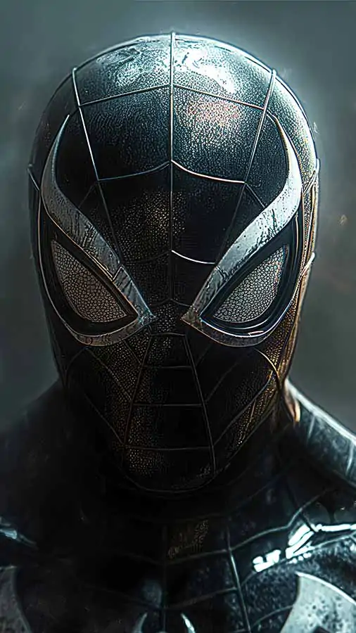 Fonds d'écran Spiderman Costume Noir 4K HD Poster téléchargement gratuit Arrière-plan UltraHD pour téléphone Android et iPhone