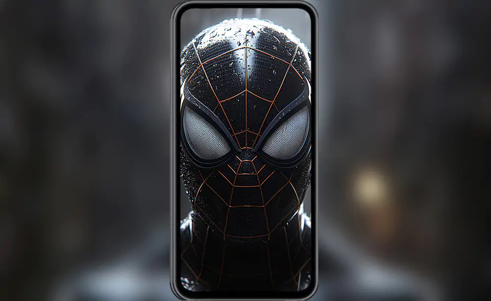 Marvel Spiderman Black Suit wallpaper 4K HD Poster for PC Desktop mac laptop mobile iphone Phone free download background ultraHD UHD