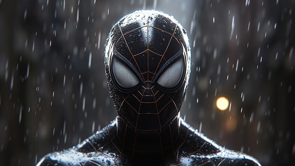Fond d'écran Marvel Spiderman Costume Noir 4K HD Poster pour PC Bureau mac ordinateur portable mobile iPhone téléphone téléchargement gratuit arrière-plan ultraHD UHD