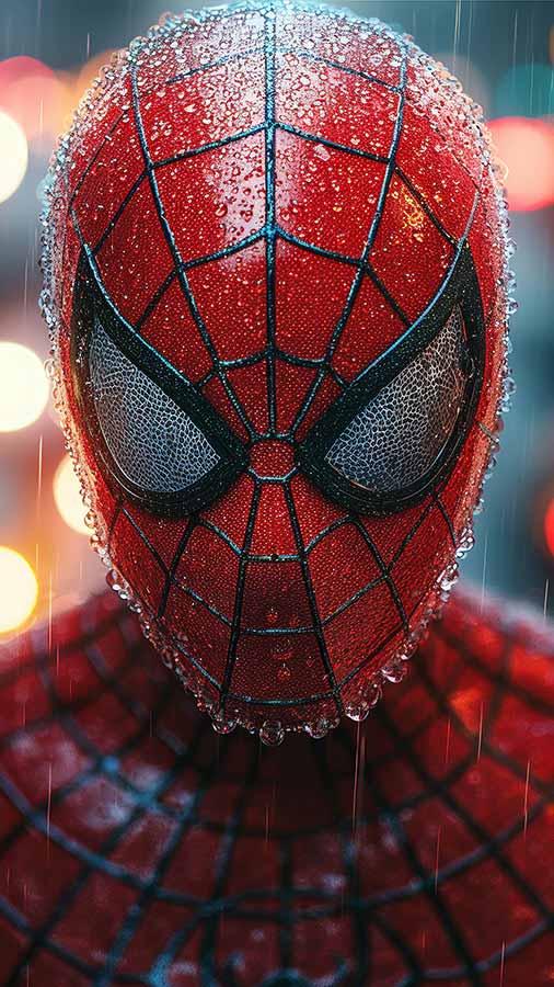 Spiderman sous la pluie Fond d'écran 4K HD Téléchargement gratuit Arrière-plan UltraHD pour téléphone Android et iPhone
