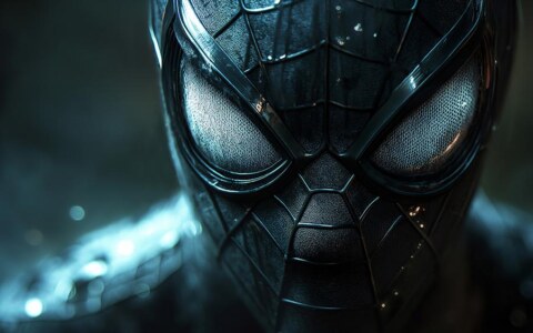 Spiderman Black Suit Close-up wallpaper 4K HD for PC Desktop mac laptop mobile iphone Phone free download background ultraHD UHD