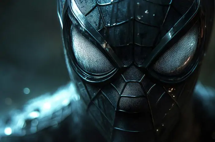 Spiderman Black Suit Close-up wallpaper 4K HD for PC Desktop mac laptop mobile iphone Phone free download background ultraHD UHD