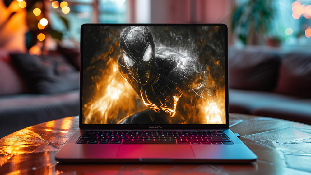 Fond d'écran Spiderman Costume Doré 4K HD pour PC Bureau mac portable mobile iPhone téléchargement gratuit arrière-plan ultraHD UHD