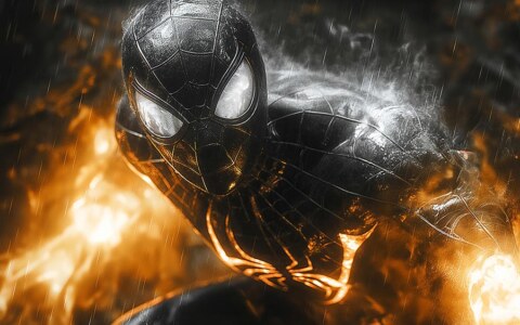 Spiderman Golden suit wallpaper 4K HD for PC Desktop mac laptop mobile iphone Phone free download background ultraHD UHD
