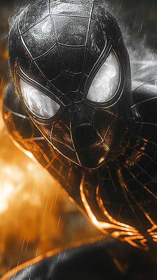 Fond d'écran Spiderman Costume Doré 4K HD téléchargement gratuit UltraHD pour téléphone Android et iPhone