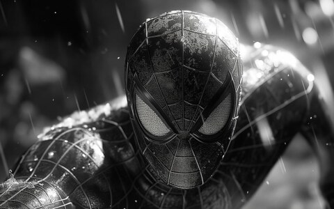 Spiderman Fond d'écran noir et blanc 4K HD Poster pour PC Desktop Mac Laptop Mobile iPhone Téléphone téléchargement gratuit fond ultraHD UHD