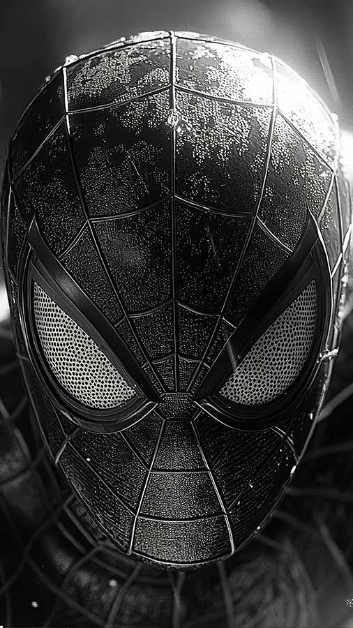 Spiderman Fonds d'écran noir et blanc 4K HD Poster téléchargement gratuit Fond UltraHD pour téléphone Android et iPhone