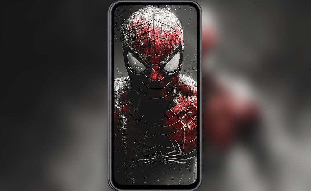 Fond d'écran peinture de Spiderman sous la pluie en 4K HD Poster pour PC Bureau mac portable mobile iPhone téléchargement gratuit arrière-plan ultraHD UHD