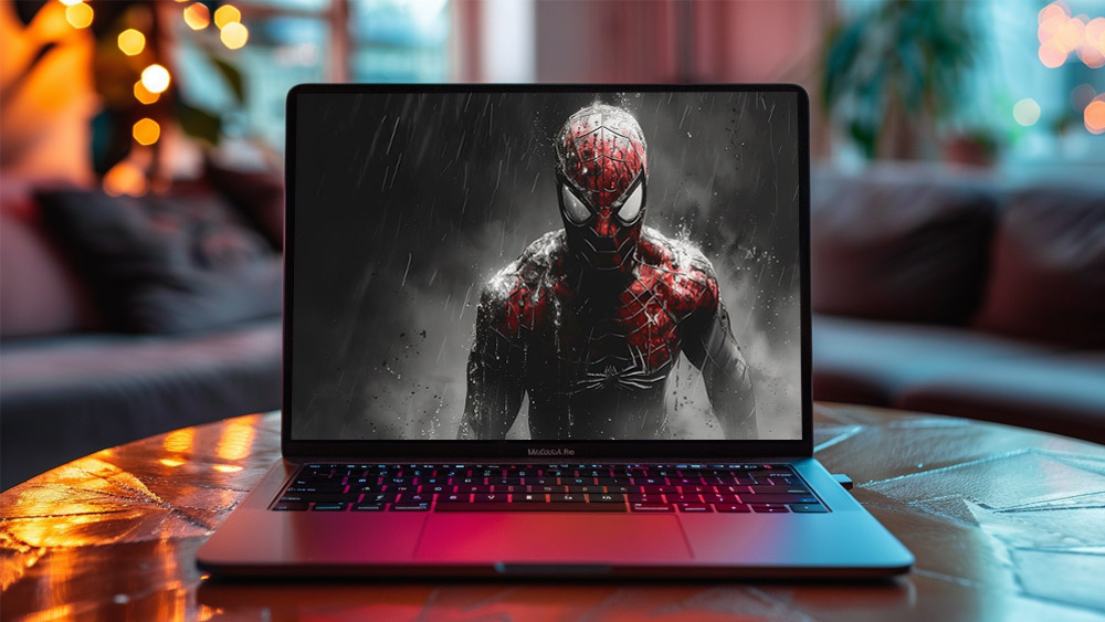 Fond d'écran peinture de Spiderman sous la pluie en 4K HD Poster pour PC Bureau mac portable mobile iPhone téléchargement gratuit arrière-plan ultraHD UHD