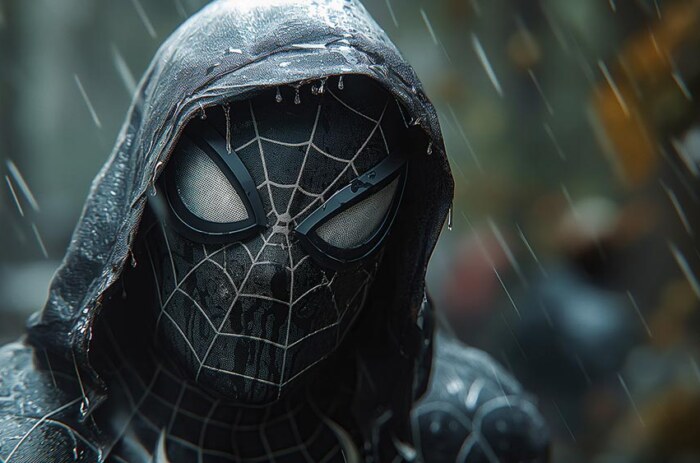 Marvel Spiderman Black Suit wallpaper 4K HD for PC Desktop mac laptop mobile iphone Phone free download background ultraHD UHD