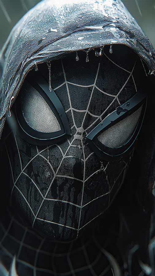 Marvel Spiderman Black Suit Wallpaper 4K HD téléchargement gratuit Background UltraHD pour téléphone Android et iPhone
