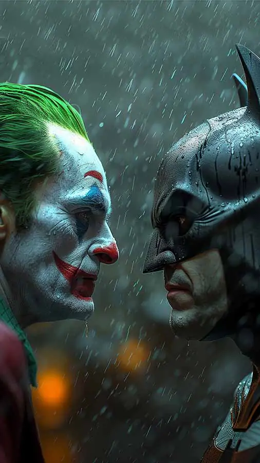 Fond d'écran Batman vs The Joker 4K HD téléchargement gratuit Background UltraHD pour téléphone Android et iPhone