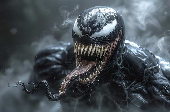 Fond d'écran Venom 4K HD Affiche pour PC Bureau mac portable mobile iPhone téléchargement gratuit arrière-plan ultraHD UHD