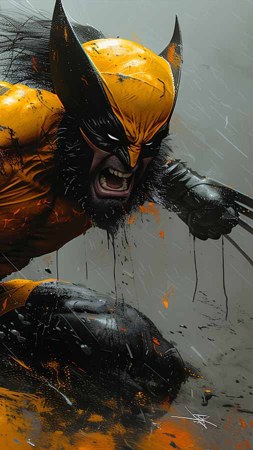 Fond d'écran Art Fan Marvel Wolverine 4K HD gratuit à télécharger pour téléphones Android et iPhone