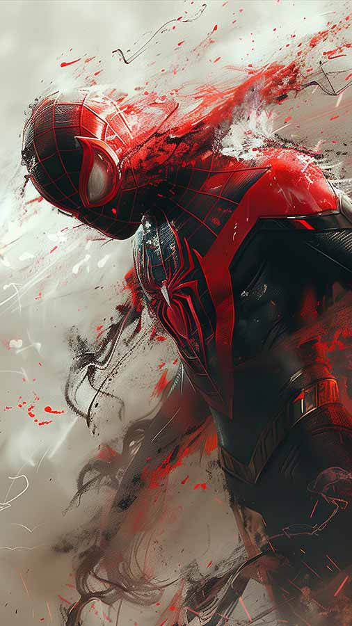 Fond d'écran Peinture Artistique Spiderman 4K HD à télécharger gratuitement en Ultra HD pour téléphone Android et iPhone