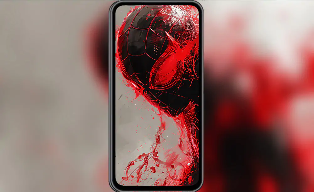 Fond d'écran fan art Spiderman peinture 4K HD pour PC Bureau mac portable mobile iPhone téléphone téléchargement gratuit arrière-plan ultraHD UHD