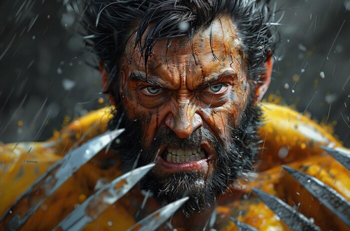 Wolverine gros plan Rage fond d'écran 4K HD pour PC de bureau Mac ordinateur portable mobile iPhone téléphone téléchargement gratuit fond ultraHD UHD