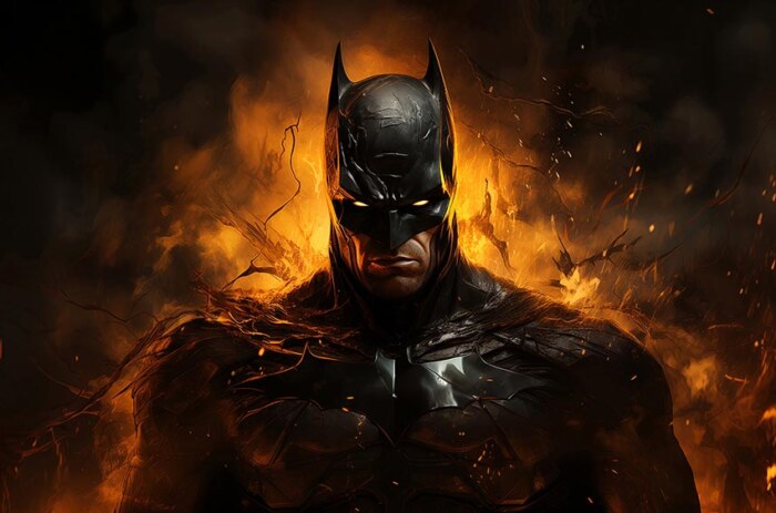 Batman en feu fond d'écran 4K HD Poster pour PC Desktop Mac ordinateur portable mobile iPhone Téléphone téléchargement gratuit fond ultraHD UHD