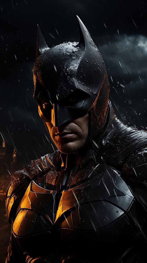 Fond d'écran Batman Nuit Pluvieuse HD 4K POSTER téléchargement gratuit UltraHD pour téléphone Android et iPhone