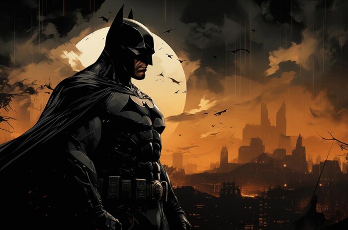 Fonds d'écran de la bande dessinée Batman Moon 4K HD Poster pour PC Desktop Mac Laptop Mobile iPhone Phone téléchargement gratuit arrière-plan ultraHD UHD