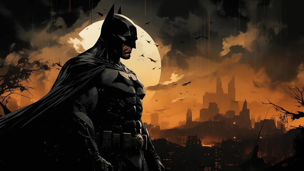 Fonds d'écran de la bande dessinée Batman Moon 4K HD Poster pour PC Desktop Mac Laptop Mobile iPhone Phone téléchargement gratuit arrière-plan ultraHD UHD