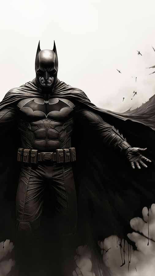 Batman Comics Painting Wallpaper HD 4K Background POSTER free download UltraHD for Android phone and iphone