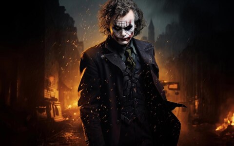 Joker dans Gotham City fond écran  DC 4K HD pour PC Desktop mac laptop mobile iphone Phone free download background ultraHD UHD