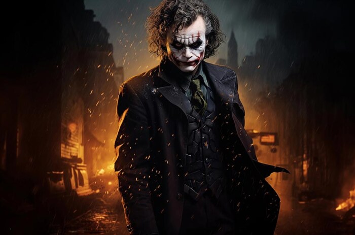 Joker dans Gotham City fond écran  DC 4K HD pour PC Desktop mac laptop mobile iphone Phone free download background ultraHD UHD