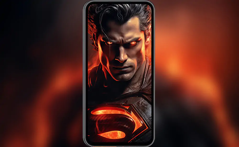 Fond d'écran artistique Superman en feu 4K HD pour PC ordinateur de bureau mac portable mobile iPhone téléphone téléchargement gratuit arrière-plan ultraHD UHD