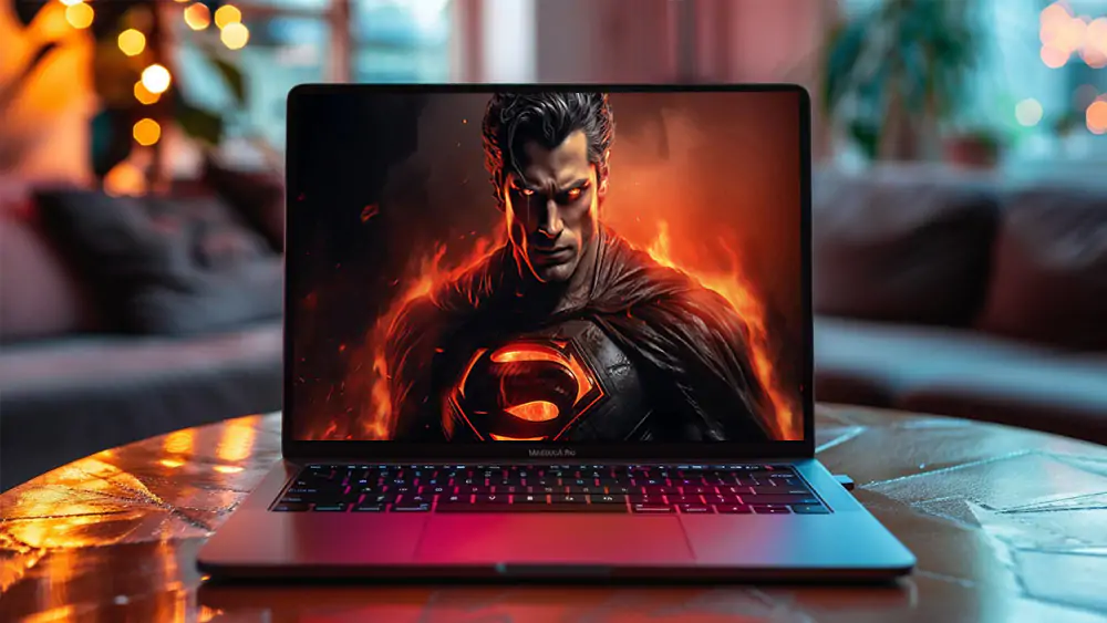 Fond d'écran artistique Superman en feu 4K HD pour PC ordinateur de bureau mac portable mobile iPhone téléphone téléchargement gratuit arrière-plan ultraHD UHD