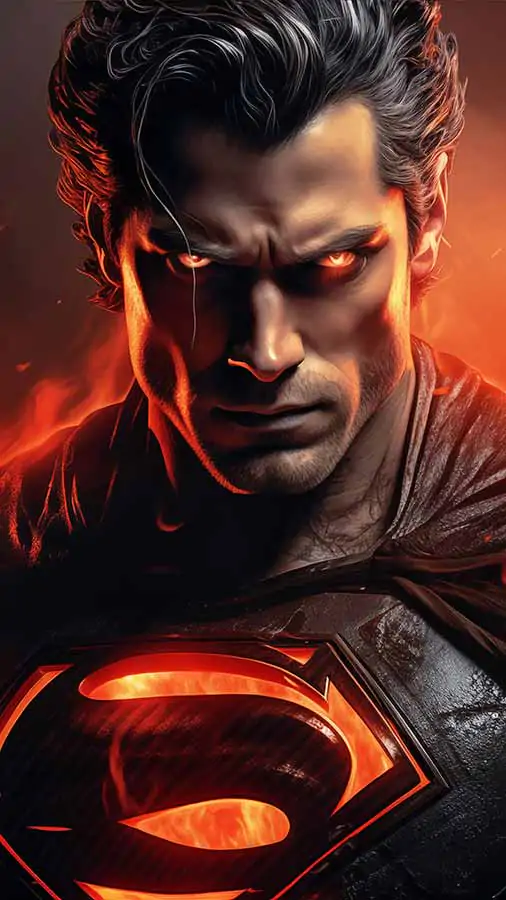 Fond d'écran artistique Superman en feu 4K HD à télécharger gratuitement en ultra haute définition pour téléphones Android et iPhone