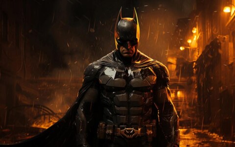 Batman feu et pluie fond d'écran 4K HD pour PC de bureau Mac ordinateur portable mobile iPhone téléphone téléchargement gratuit fond ultraHD UHD