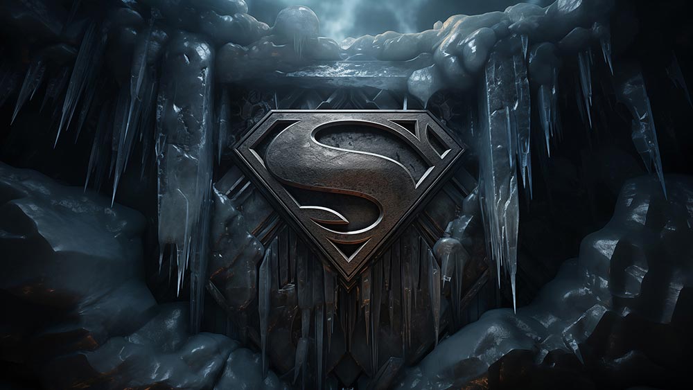Fonds d'écran 4K HD de la Forteresse de Solitude de Superman avec la grotte de cristal - Poster pour PC, Desktop, Mac, ordinateur portable, mobile, iPhone - téléchargement gratuit d'arrière-plan ultraHD UHD